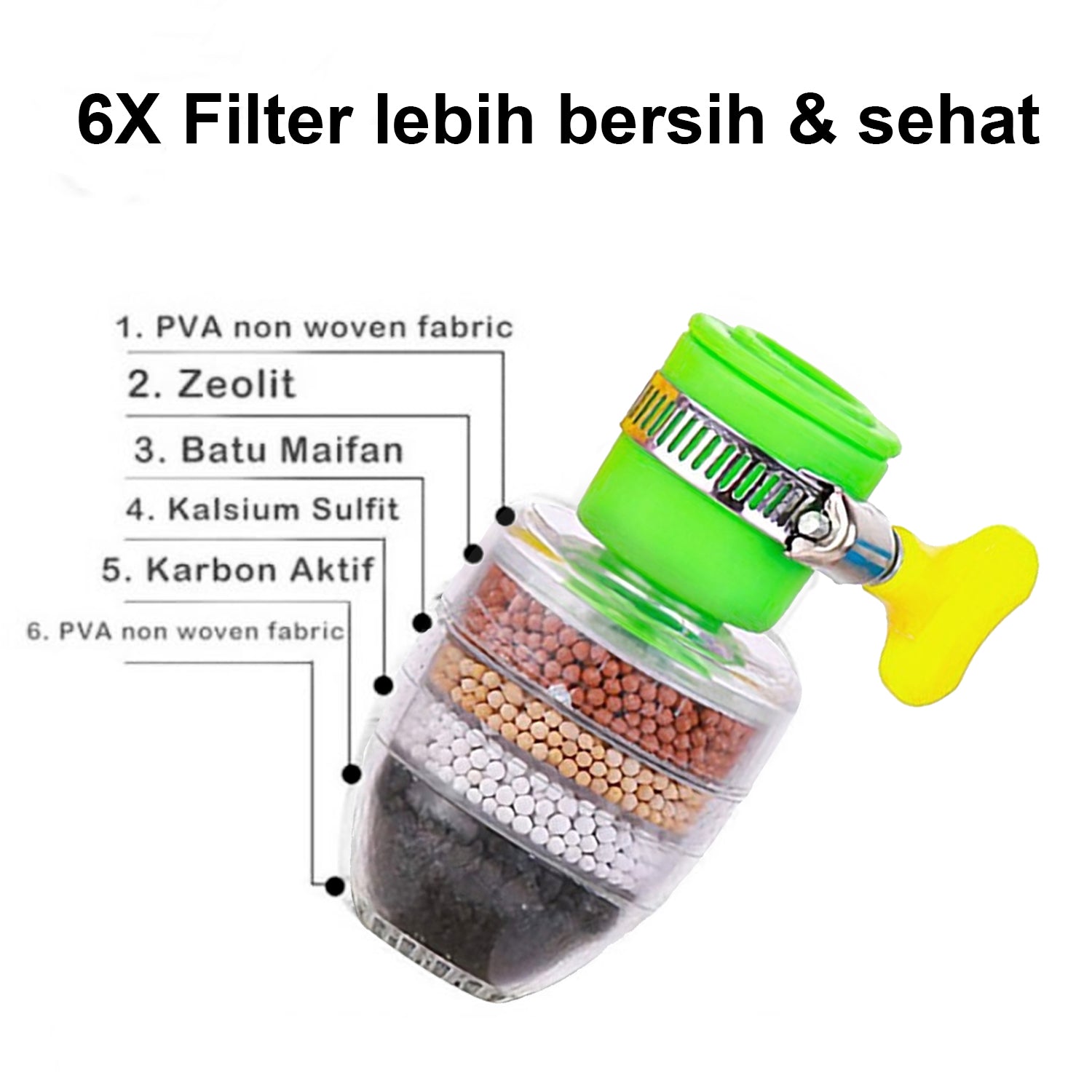 9092 Water Faucet, Clean Purifier Filter Cartridge Water Tap, Upgrade Universal Interface Faucet Filter (Six Layer Purifier) DeoDap 9092 Water Faucet, Clean Purifier Filter Cartridge Water Tap, Upgrade Universal Interface Faucet Filter (Six Layer Purifier) DeoDap